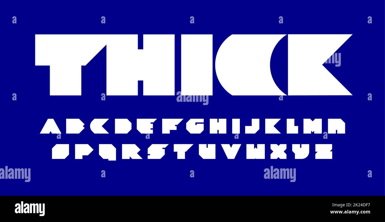 Dicke Schrift mit scharfen Kanten und ohne Leerzeichen. Extrem ...