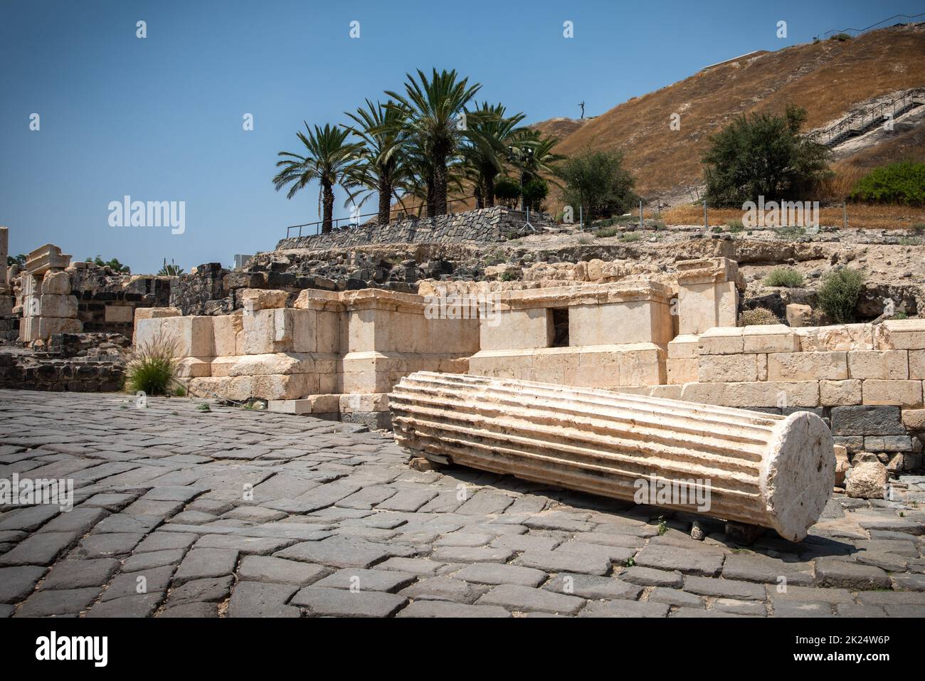 Ruinen der antiken römischen Stadt Bet Shean, Israel Stockfoto