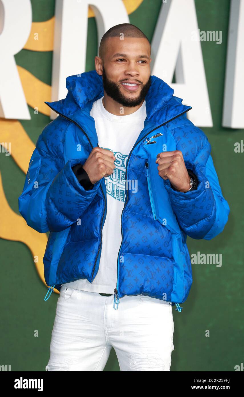 Chris Eubank Jr. nimmt an der Europa-Premiere von „Amsterdam“ auf dem Odeon Luxe Leicester Square in London, England, Teil. Stockfoto
