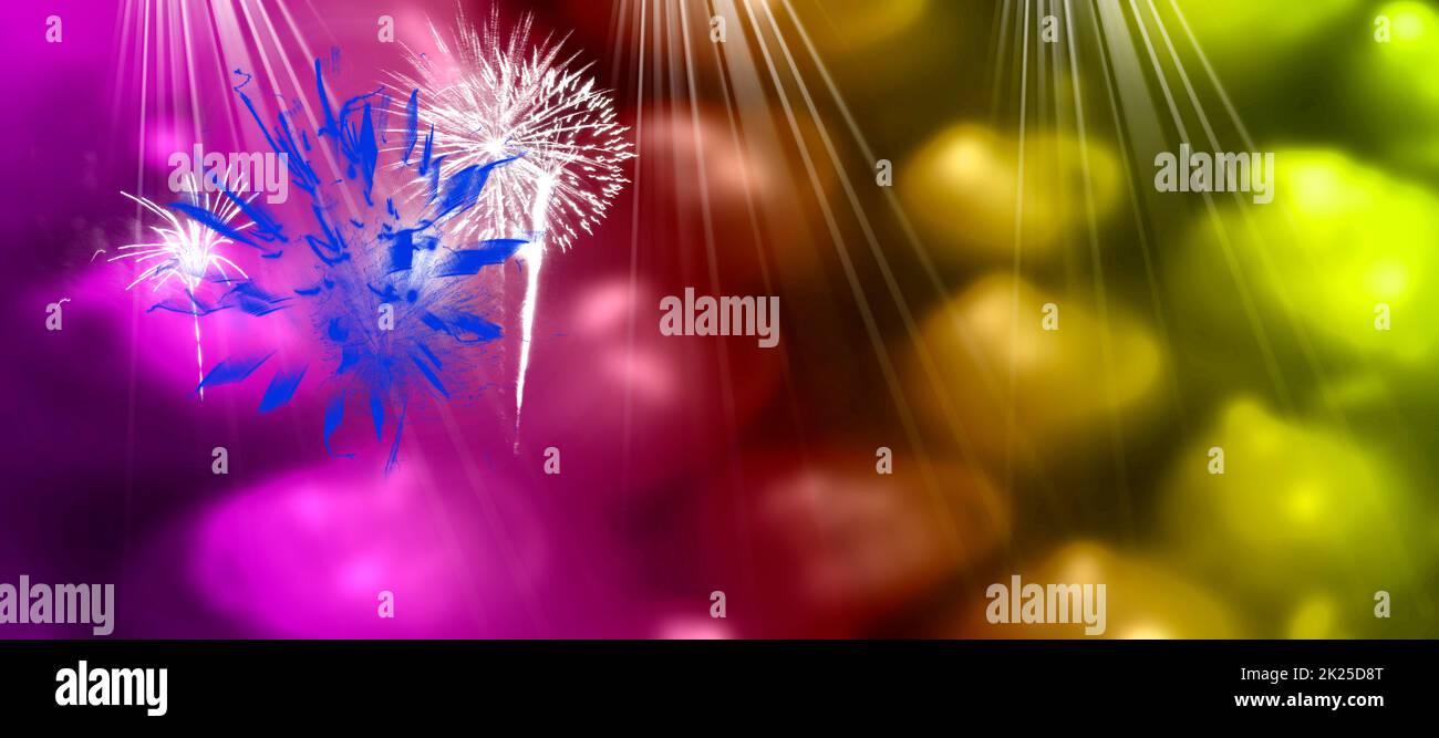 Party - Illustration mit Feuerwerk Stockfoto