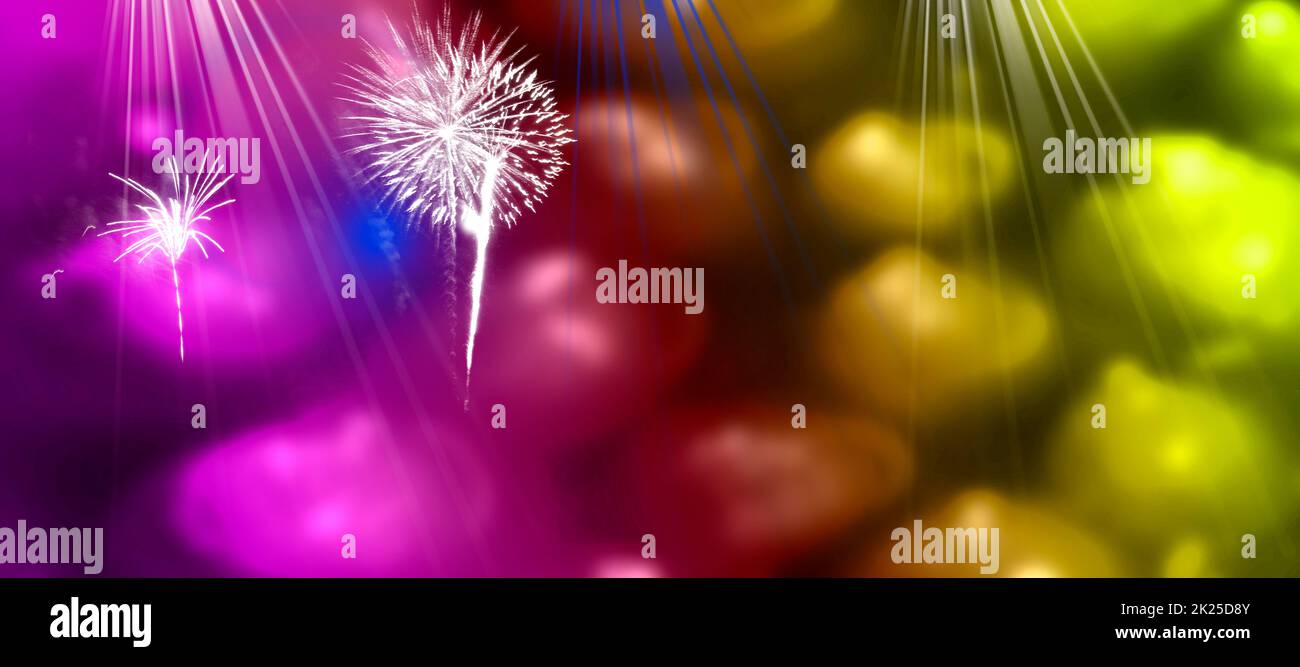 Party - Illustration mit Feuerwerk Stockfoto