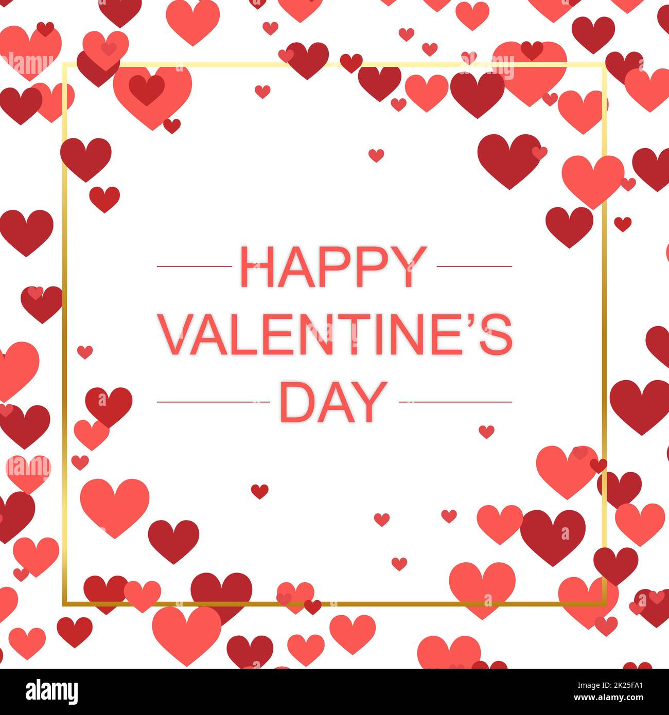 Happy Valentines Day Hintergrund, rot-rosa Herzkonfetti - Vector Stockfoto