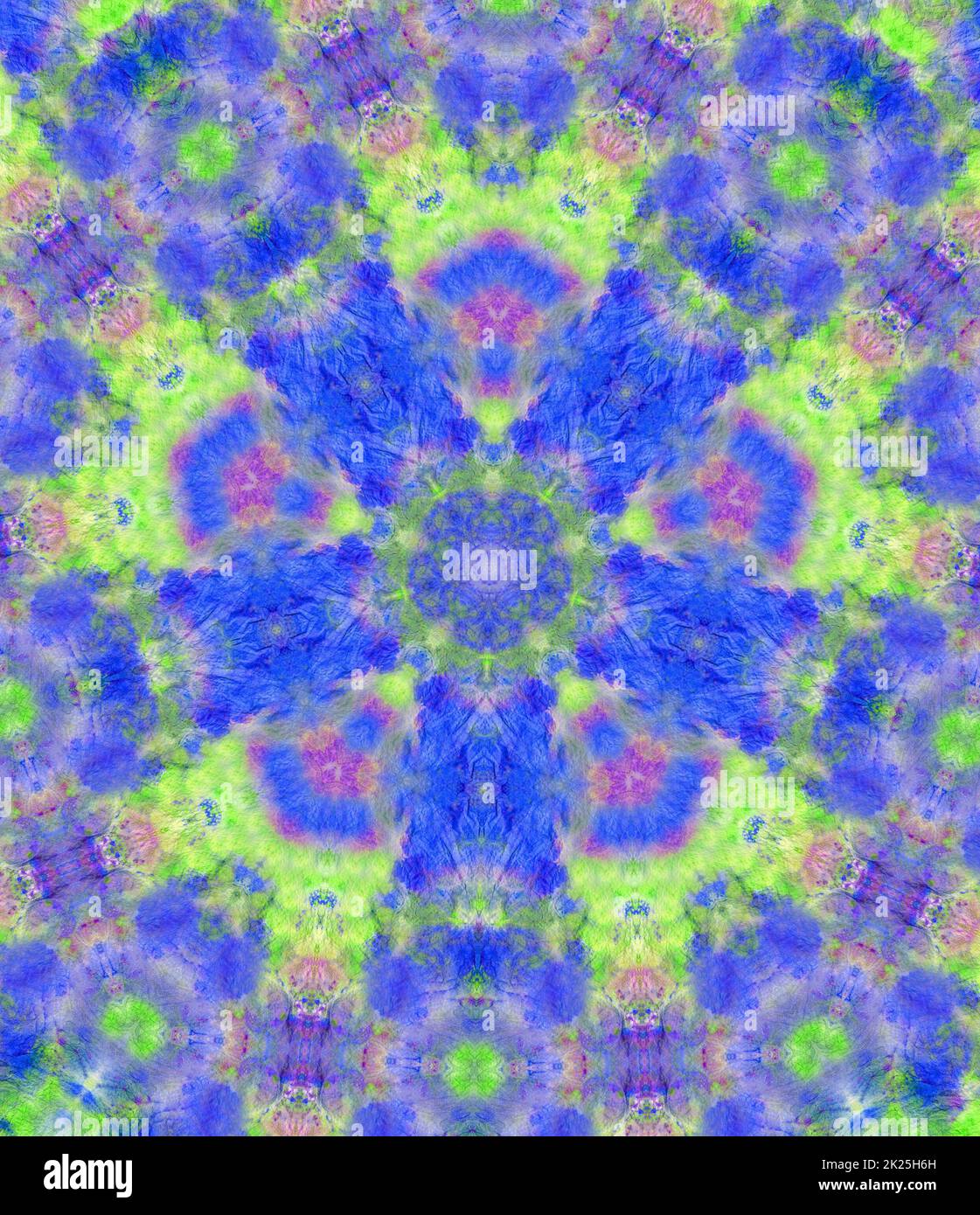 Handbemalter, Wasserfarbener Hintergrund Mit Kaleidoskop-Filter Stockfoto