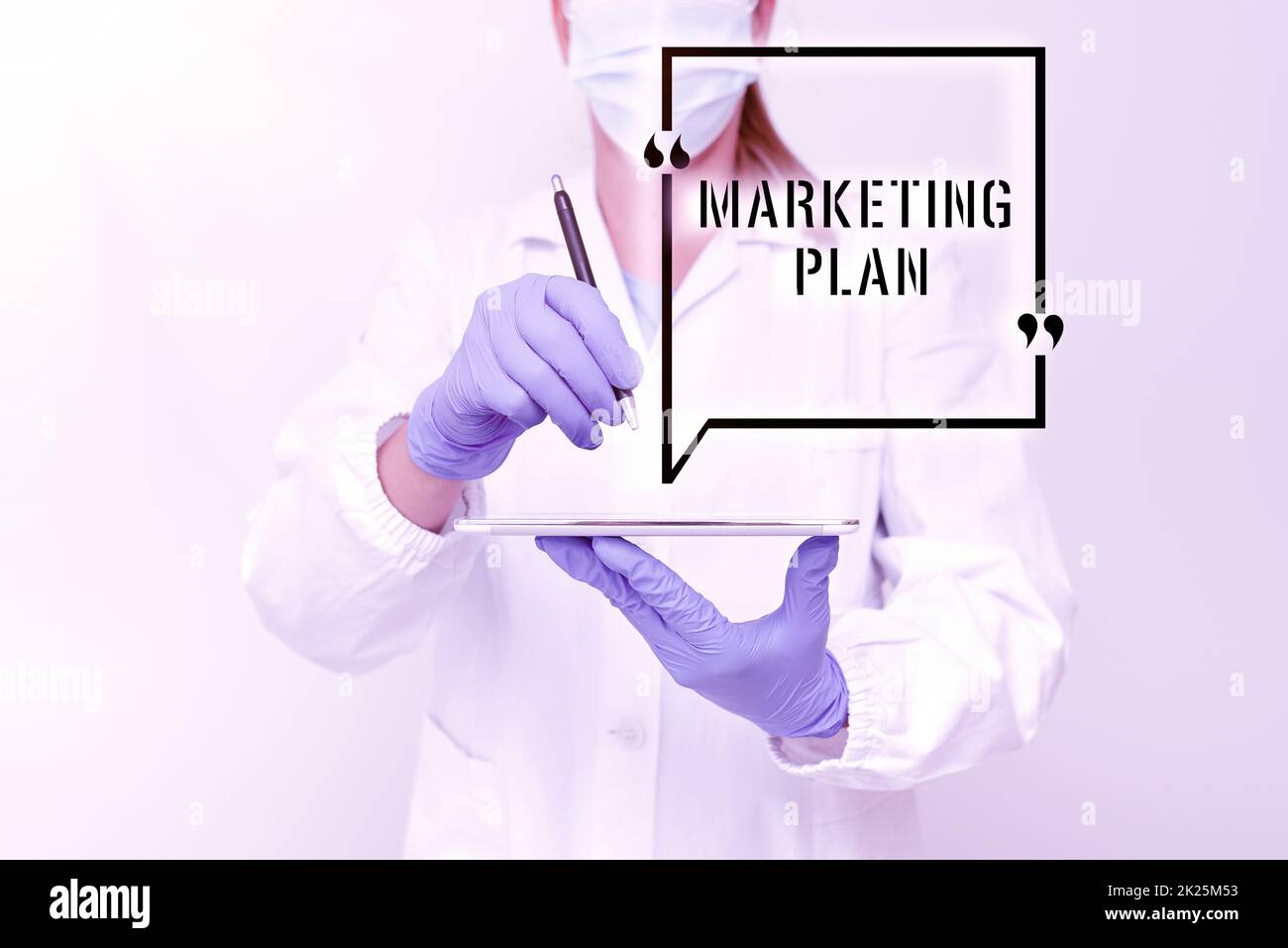 Textüberschrift mit Marketingplan. Geschäftsidee umfassendes Dokument von Geschäftstätigkeiten und Werbung zur Demonstration der Medizintechnik Präsentation der neuen wissenschaftlichen Erkenntnisse Stockfoto