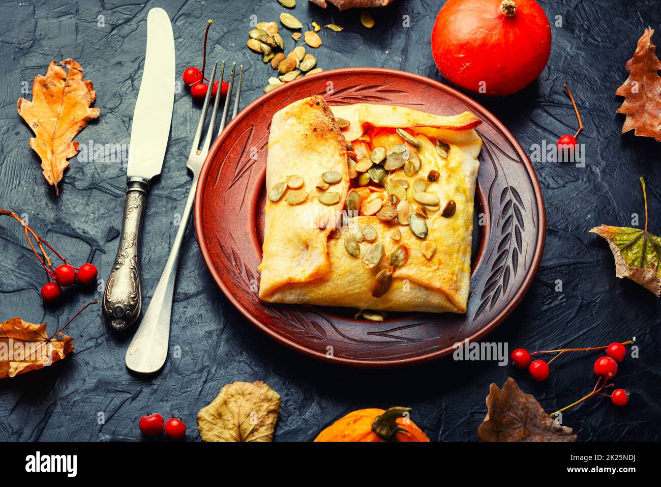 Süßer Kürbis gebacken, Essen Stockfoto