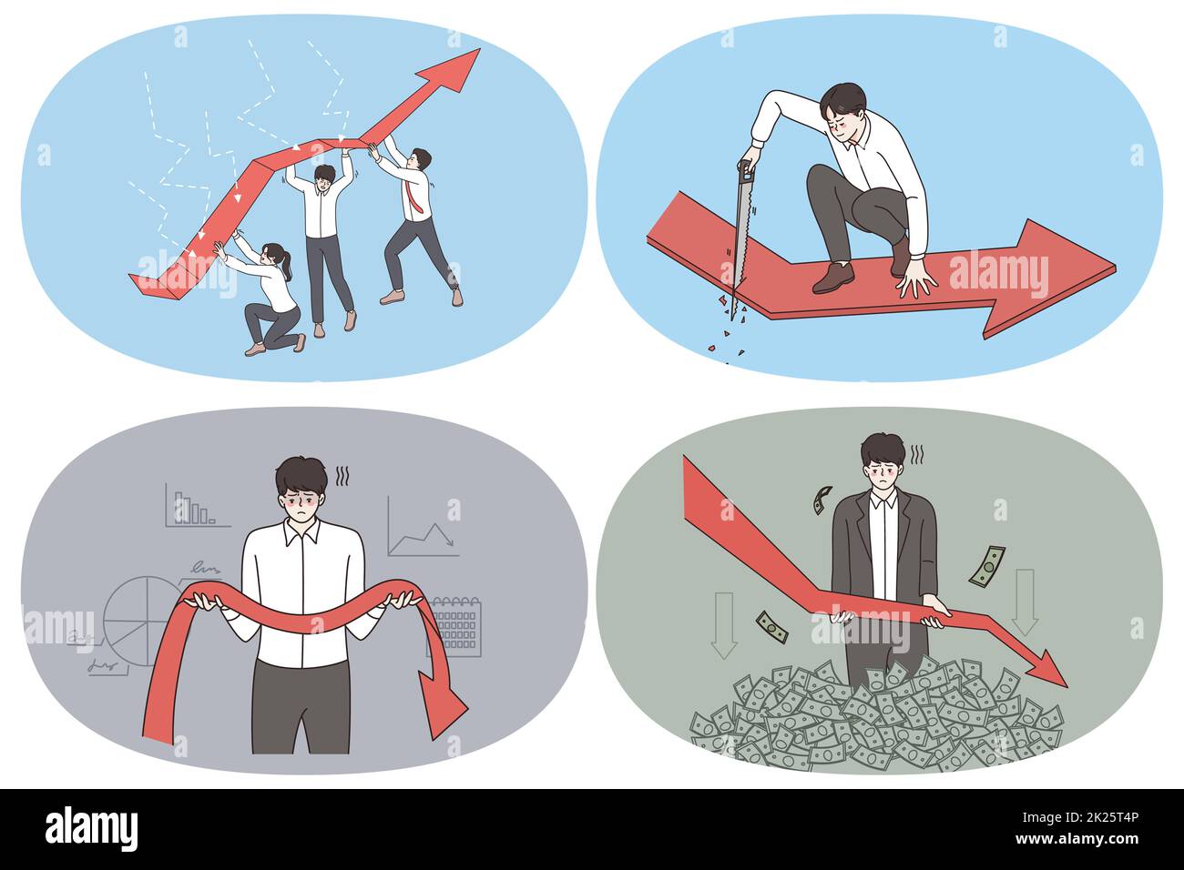 Geschäftsrisiken, Teamarbeit und Strategiekonzept Stockfoto