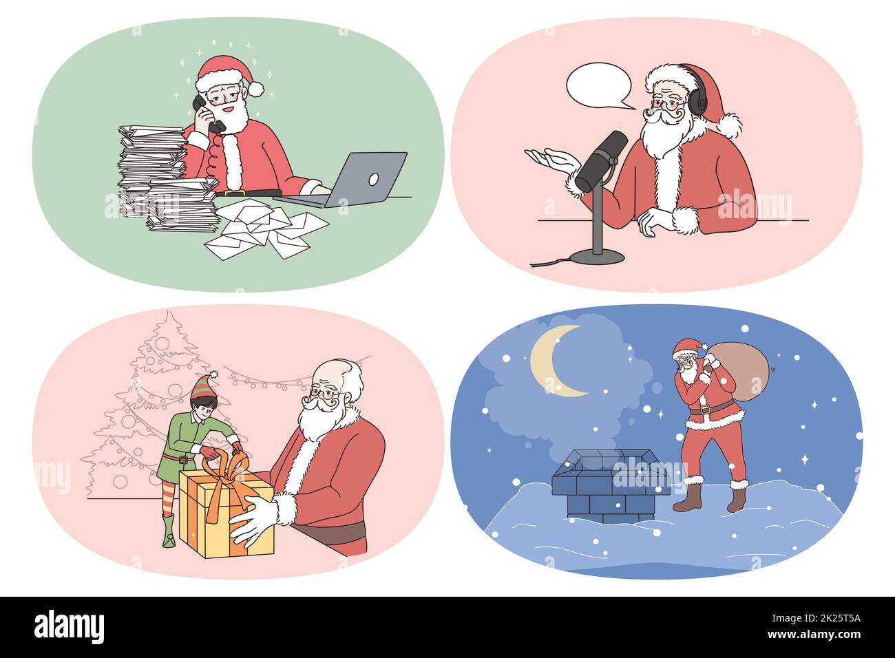 Weihnachtsmann und Weihnachtskonzept. Stockfoto