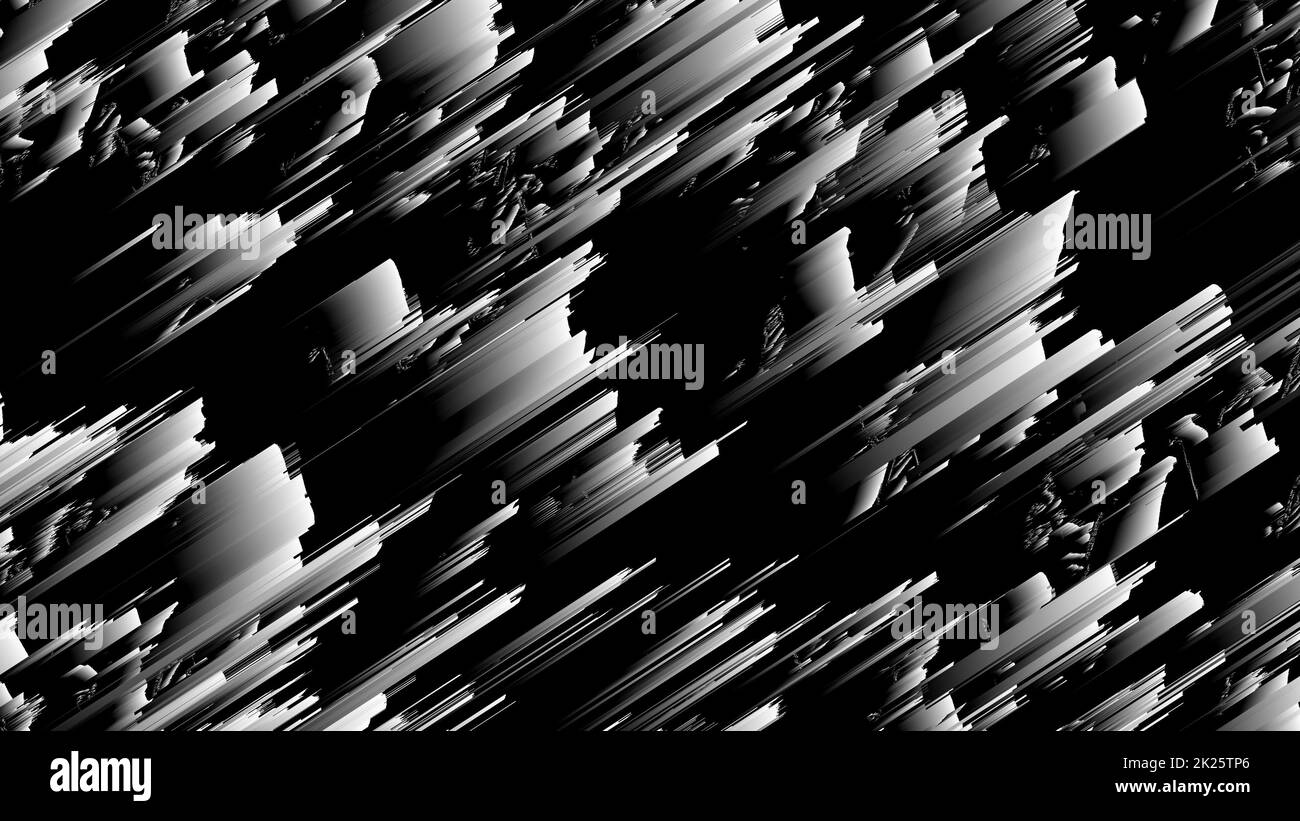 Fraktales Schwarz-Weiß-Rauschen Stockfoto