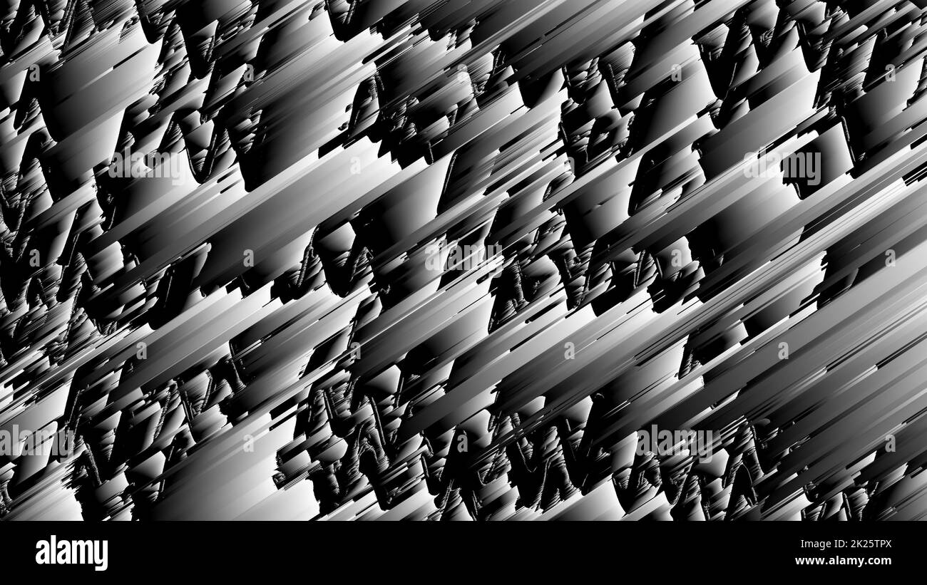 Fraktales Schwarz-Weiß-Rauschen Stockfoto