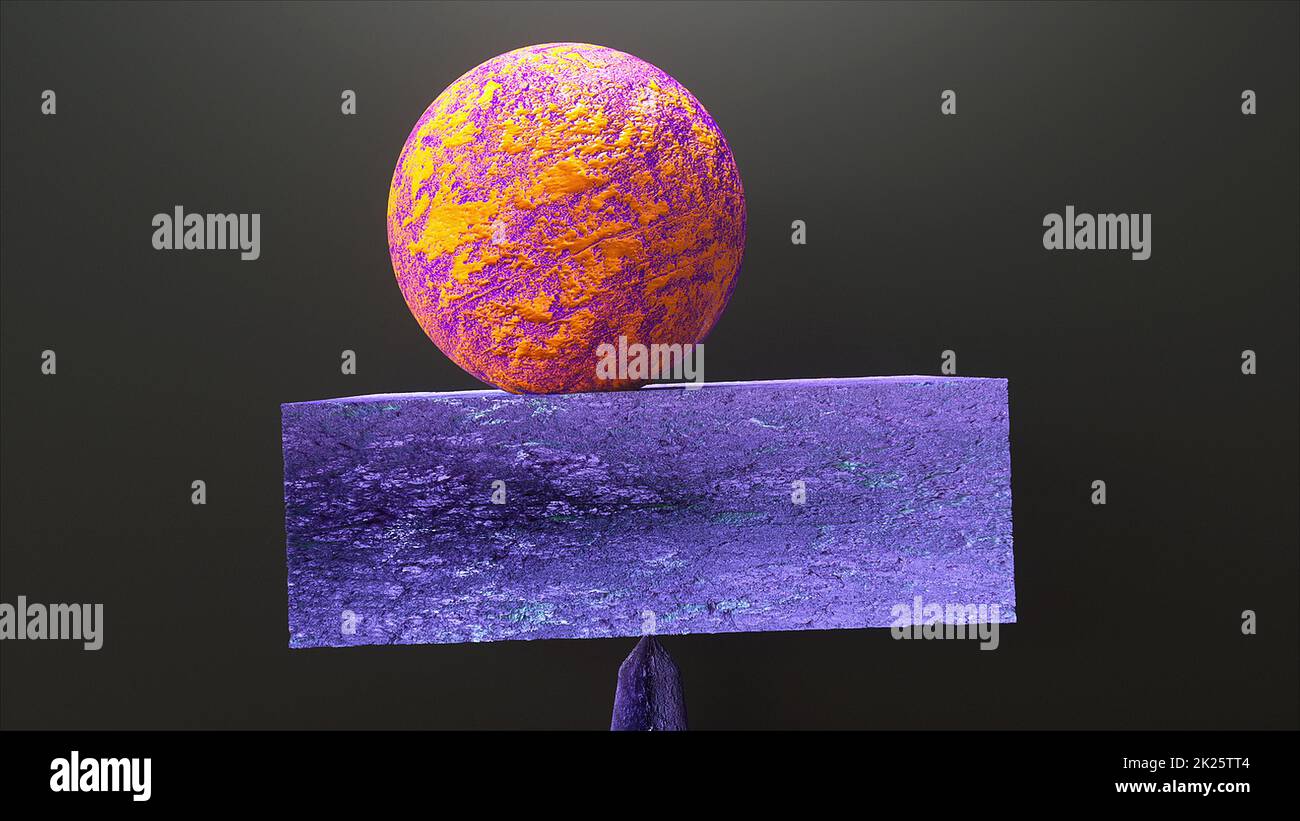 Gleichgewicht aus geometrischen Marmorsteinen Stockfoto