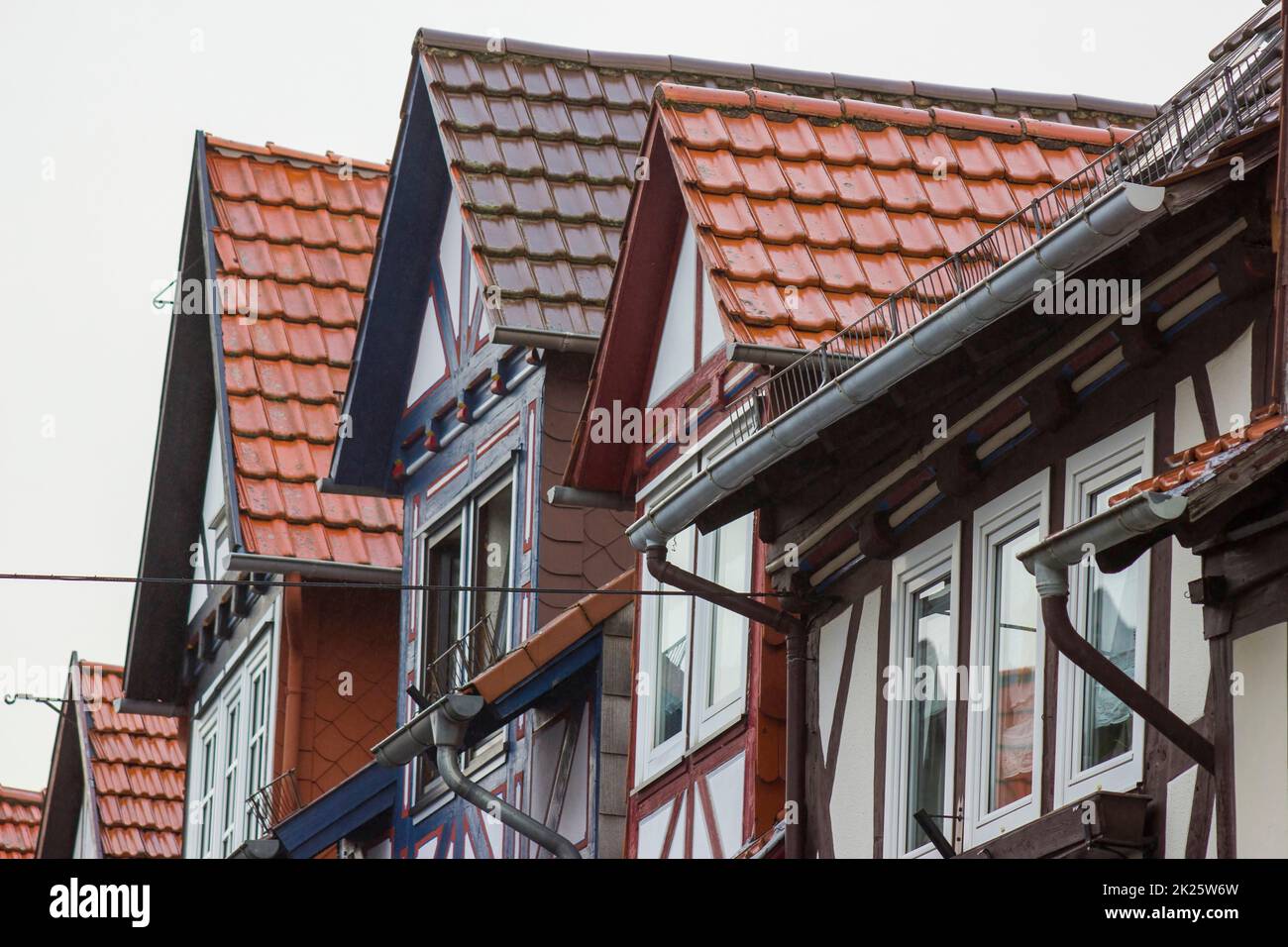 Malerische Häuser in Bad Sooden-Allendorf im Werra-Tal in Deutschland Stockfoto
