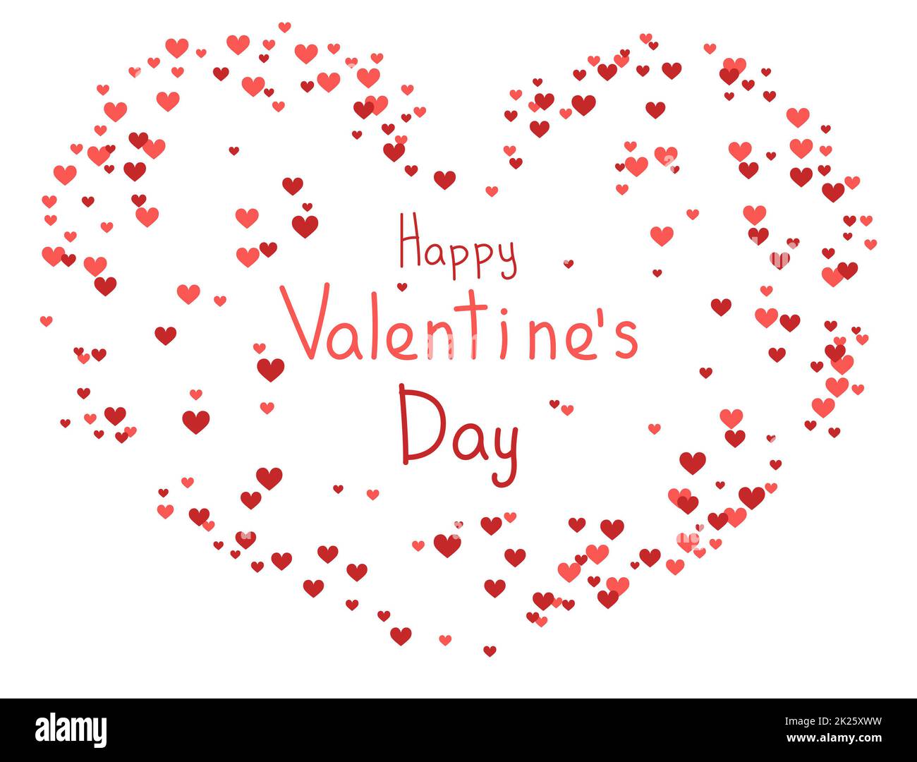 Happy Valentines Day Hintergrund, rotes herzförmiges Konfetti - Vektor Stockfoto