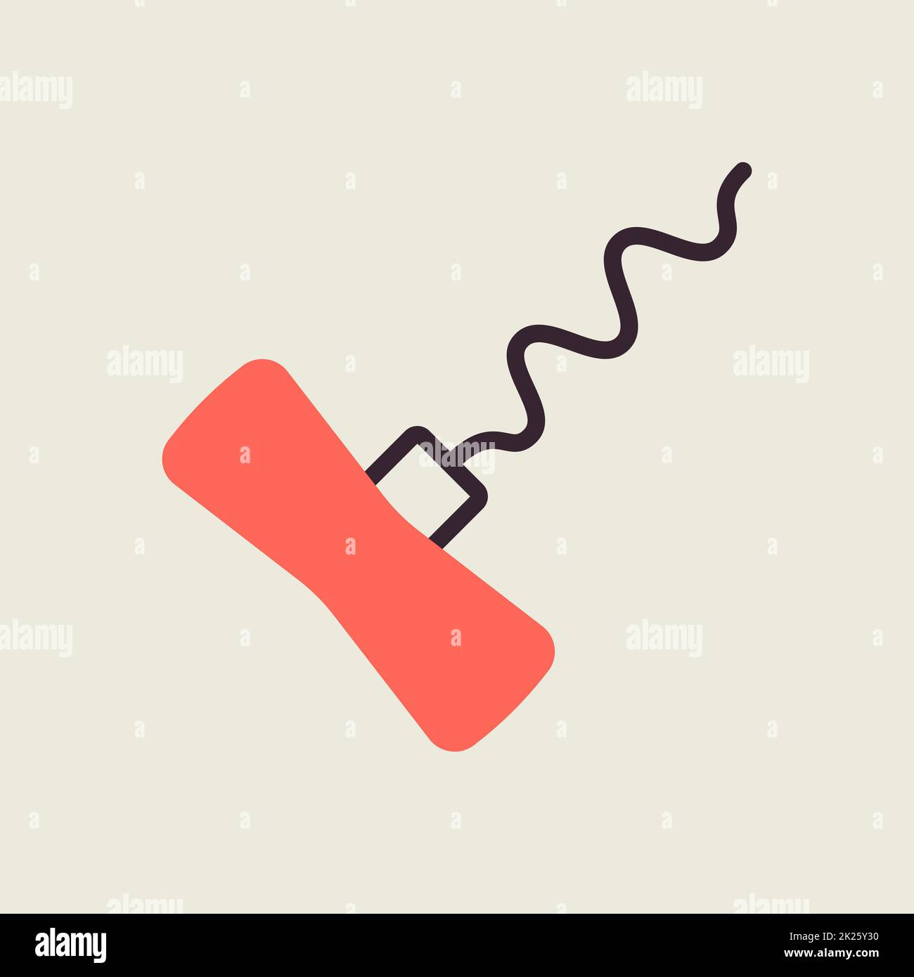 Vektorsymbol Korkenzieher. Küchengeräte Stockfoto