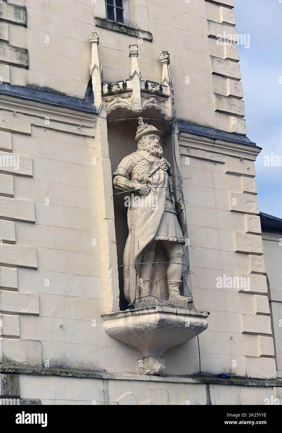 Statue von Sir William Wallace von Robert Forrest. Pfarrkirche des Heiligen Nikolaus. High Street, Lanark, Lanarkshire, Schottland, Großbritannien, Europa. Stockfoto