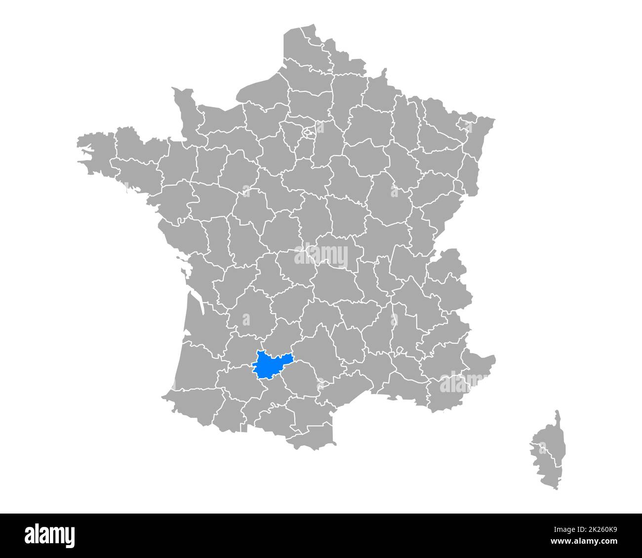 Karte von Tarn-et-Garonne in Frankreich Stockfoto
