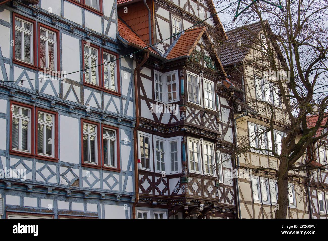 Malerische Häuser in Bad Sooden-Allendorf im Werra-Tal in Deutschland Stockfoto