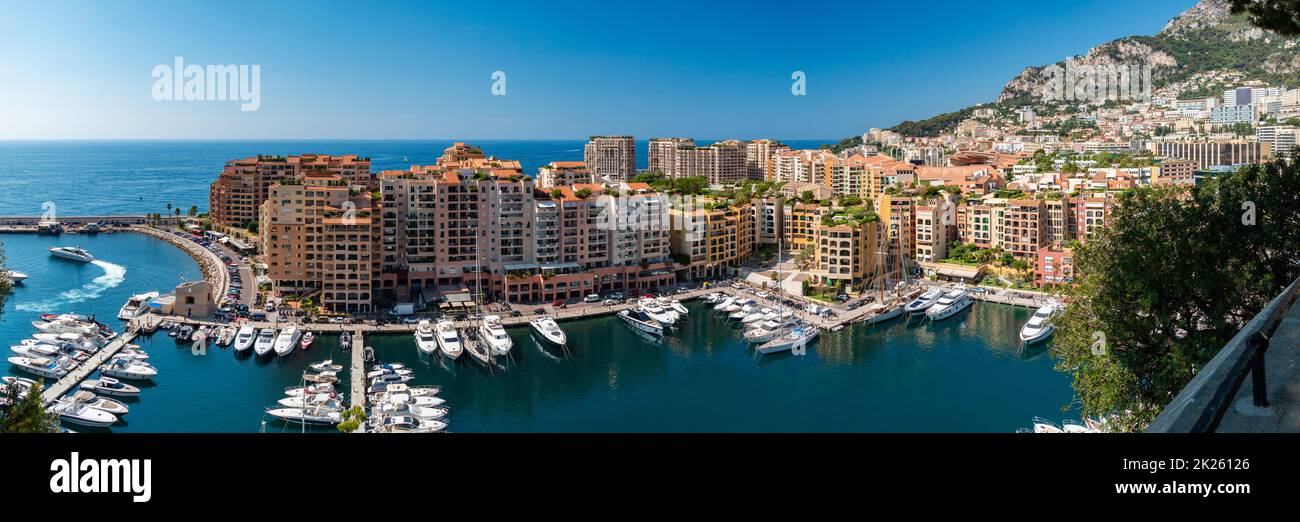 Port de Fontvieille Panorama Stockfoto