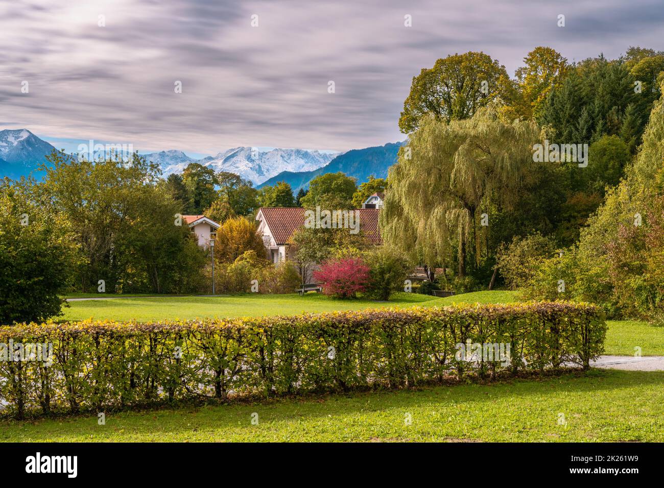 Stadt Murnau in den Alpen von Bayern Stockfoto