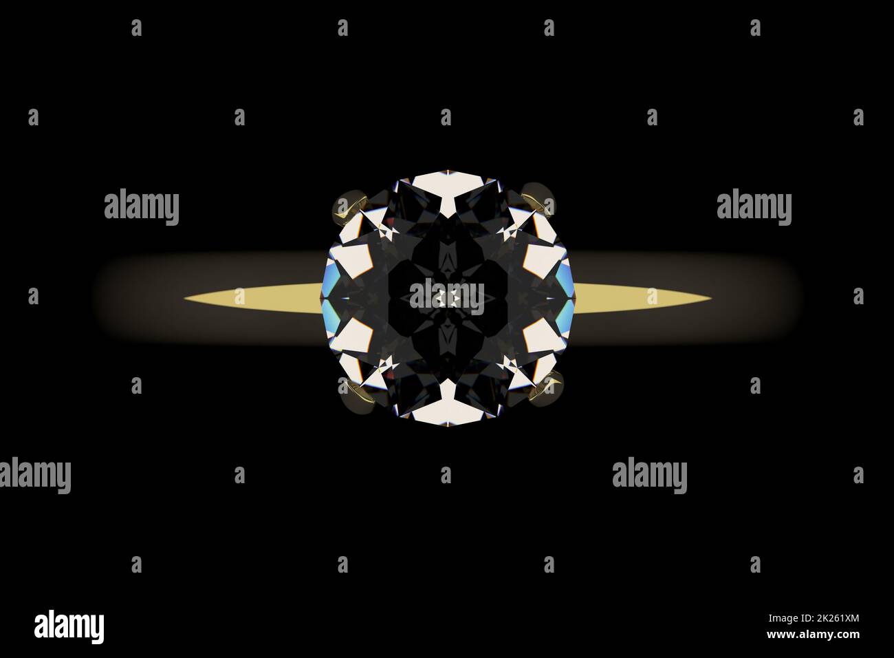 Goldring mit Diamanten. Stockfoto