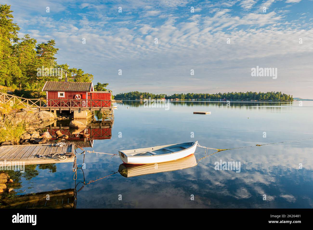 Inselgruppe an der Ostseeküste in Schweden Stockfoto