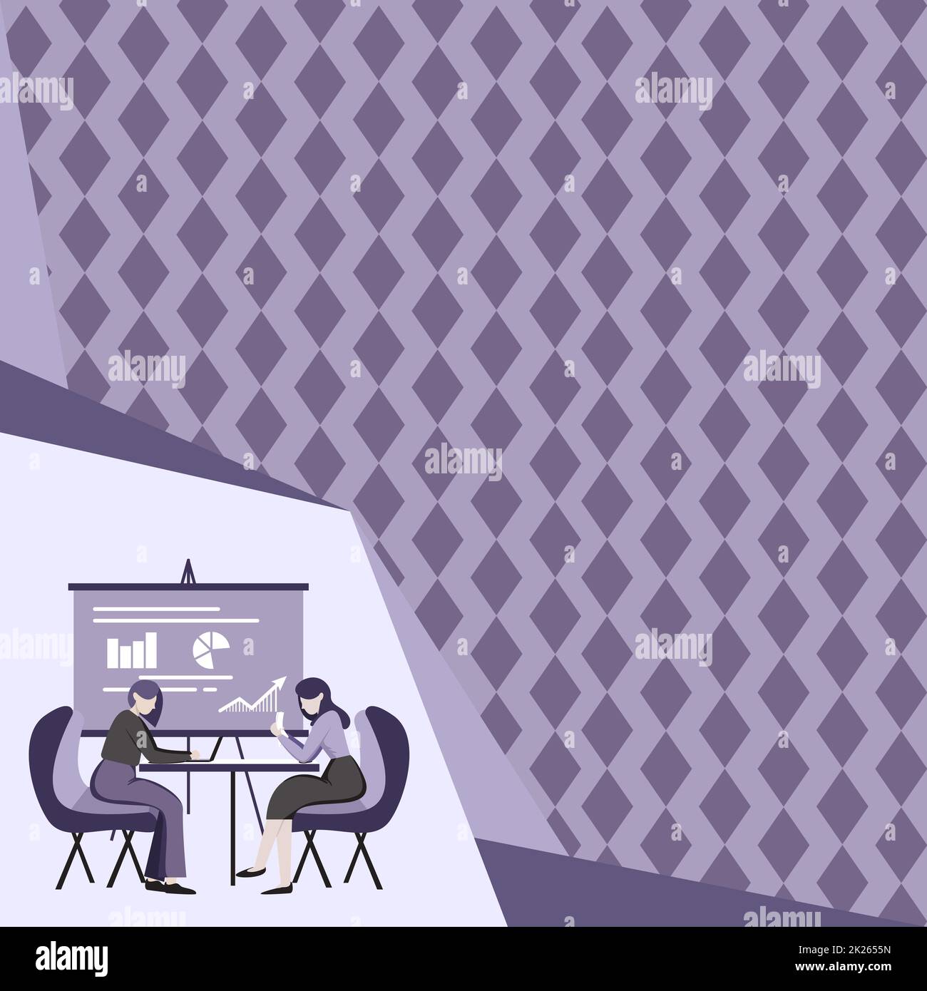 Kollegen, Die Mit Laptops Und Papieren Am Schreibtisch Sitzen Und Diagramme Und Konversationen Zeigen. Kollegen Konstruieren Rest Around Table Mit Einem Notebook, Das Eine Diskussion Führt. Stockfoto