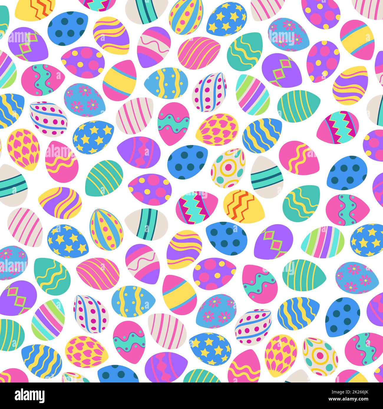 Farbenfrohes festliches Muster verschiedene Ostereier - Vektor Stockfoto