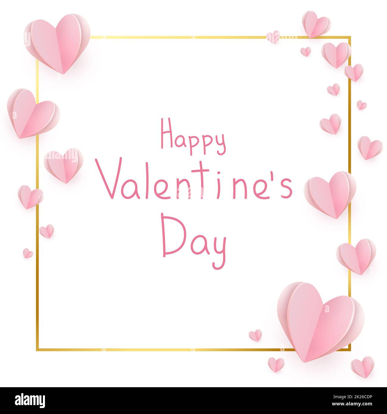 Festliche Grüße Happy Valentine's Day, rosa Hintergrund - Vector Stockfoto