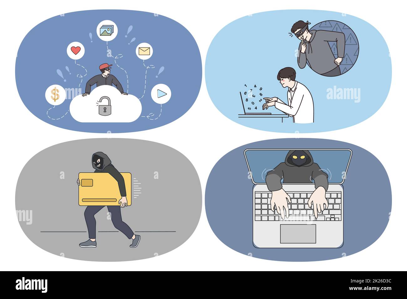 Konzept für Online-Kriminalität und -Raub Stockfoto