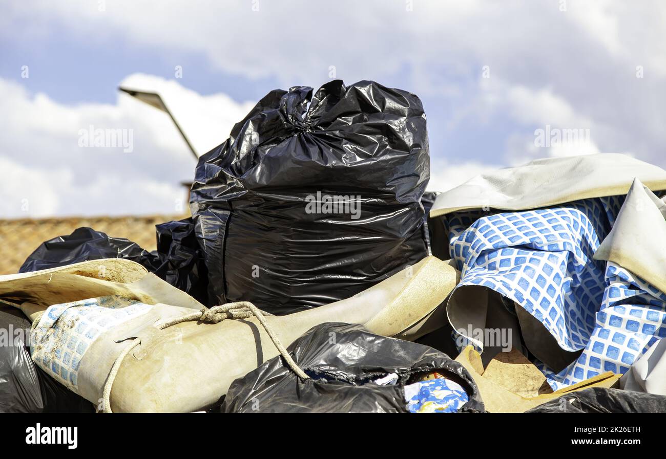 Detail von Schmutz und Müll, Verschmutzung und Recycling, Umwelt Stockfoto