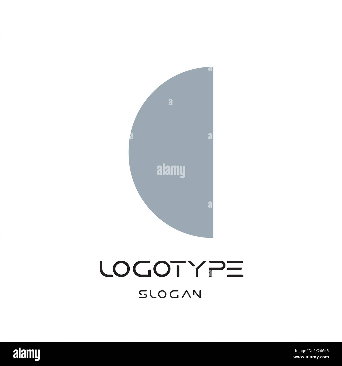 C-Logo, abstraktes Mondsymbol, geometrisches monumentales Label. Einfacher eingebetteter Brief für modernes Briefmarkenmonogramm, Logo, modernes Markenkonzept. Logo-Design Stockfoto