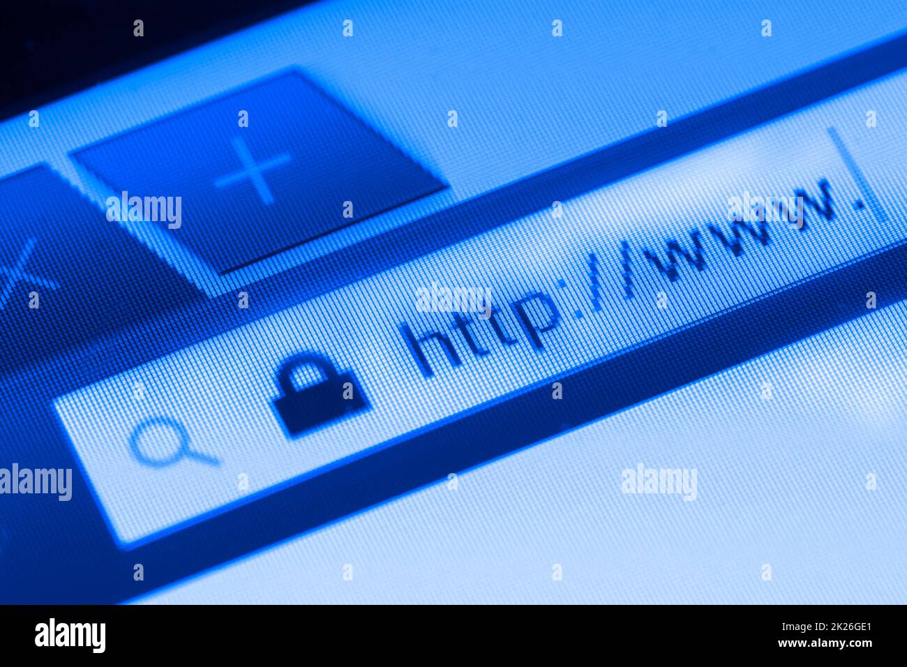 https-Symbol auf einem Bildschirm Stockfoto