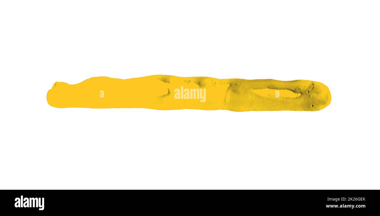 Gelber Streifen mit Pinsel Stockfoto