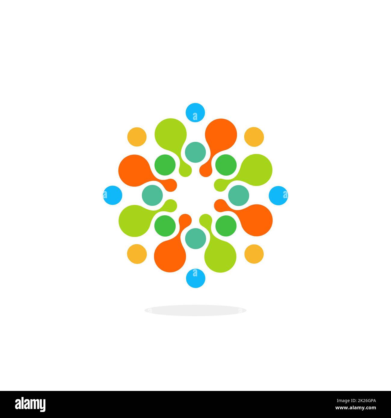 Zusammenfassung Chem Symbol. Abstrakte Medical logo. Wasser Schriftzug. Bio. Kreis Schriftzug. Stockfoto