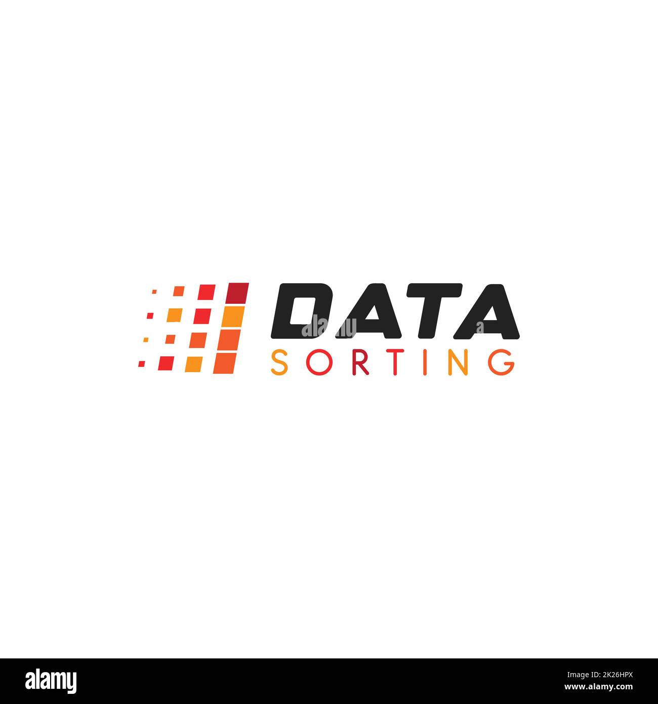 Big Data base Vektor Emblem. Sortierung der Daten geometrische Symbol. Informationen sortieren abstrakte Logo. Die digitale Technologie einfache Label. Farbige logo Vorlage. Advanced Analytics Visual Design. Stockfoto