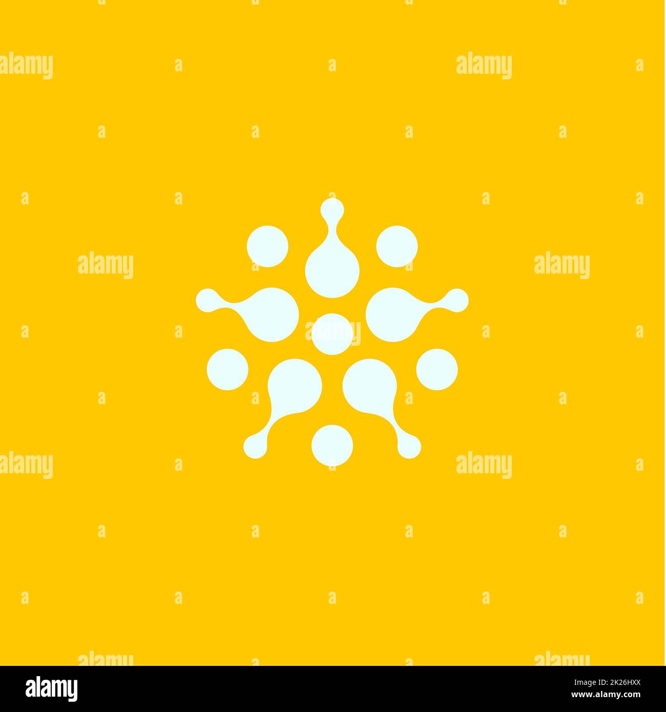 Digitale Logos eingestellt. Vektor isoliert im Kreis. Kreative Vorlage. Roter Kreis runde Schriftzug. Chem und Bio Science Symbol. Stockfoto