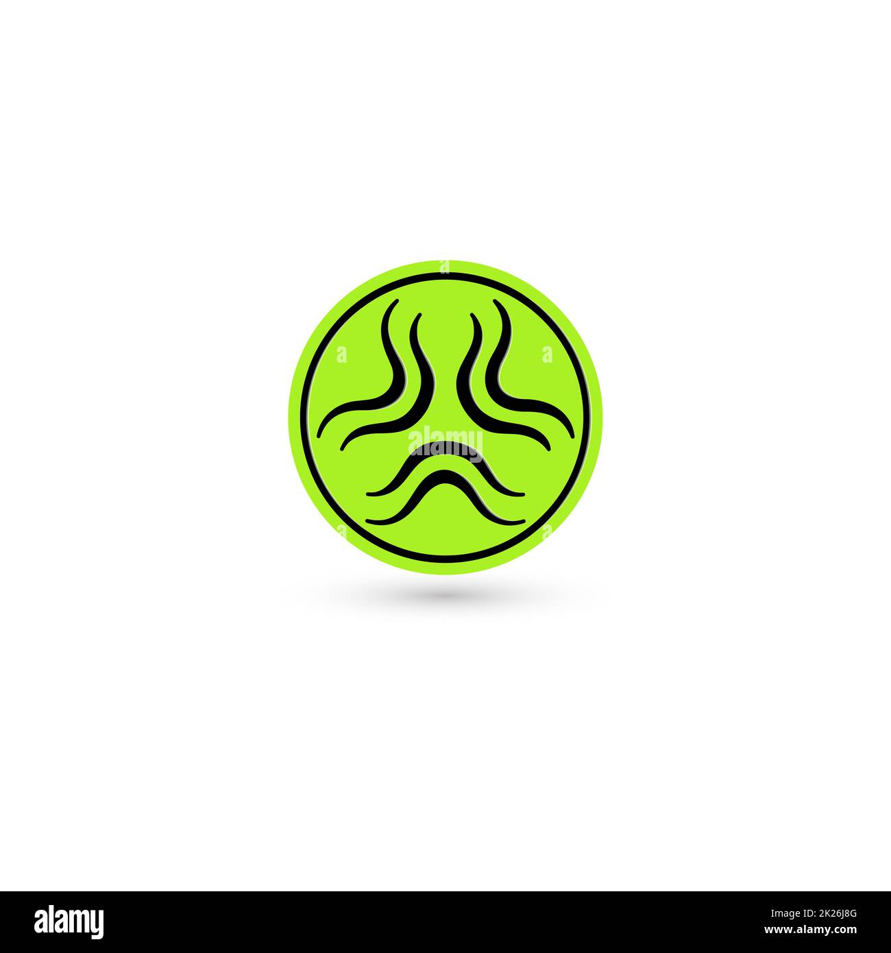 Giftig grüne Vektor icon. Strahlung Piktogramm. "Biohazard"-Symbol. Wissenschaft Atomic Reactor tech Einfach isolierte chemische Logo Stockfoto