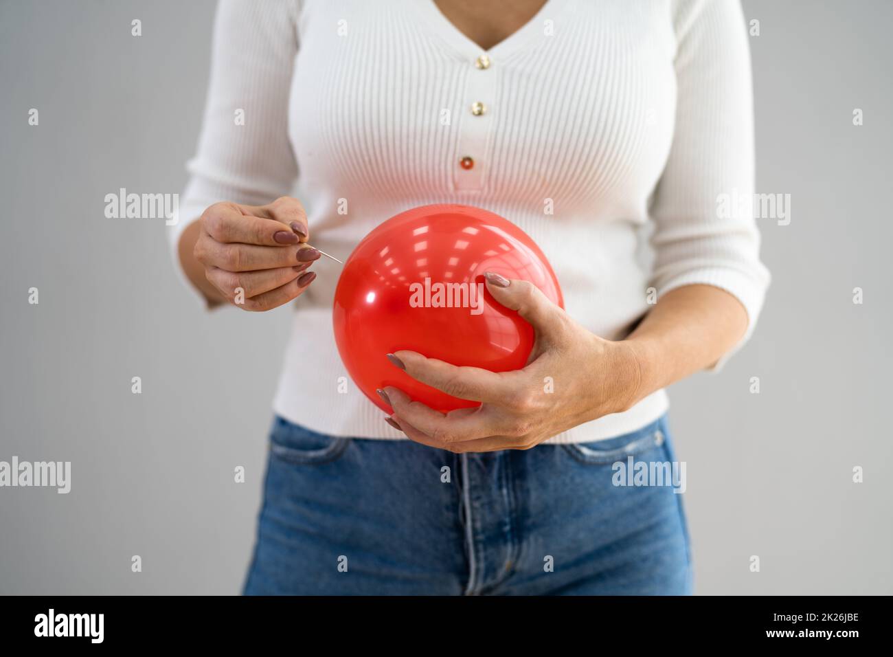 Flatulenzproblem. Eine Kranke Frau Stockfoto