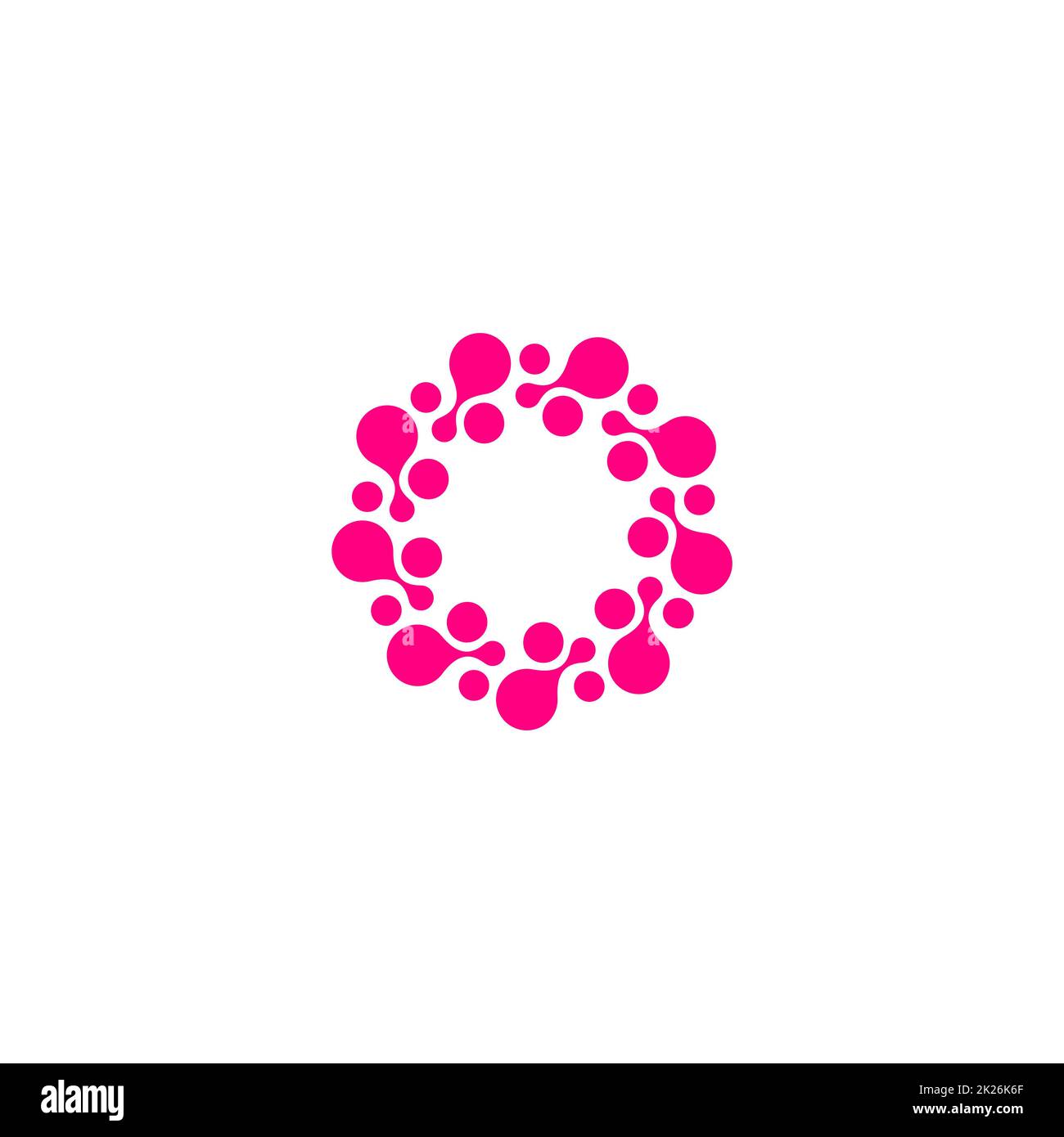 Vektor-isolierte Sonne-Logo-Design-Vorlage. Abstrakte Punkte Symbol. Symbol, runde Form. Stockfoto