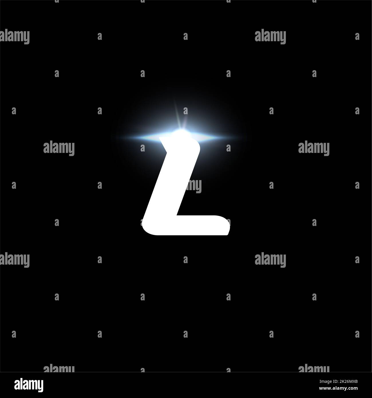 L-Logo, kräftiger kursiver Buchstabe für Automobil, Speedrace, Sport-Label-Design und dynamisches Monogramm. Vektor futuristisches und Raum Logo Design Stockfoto