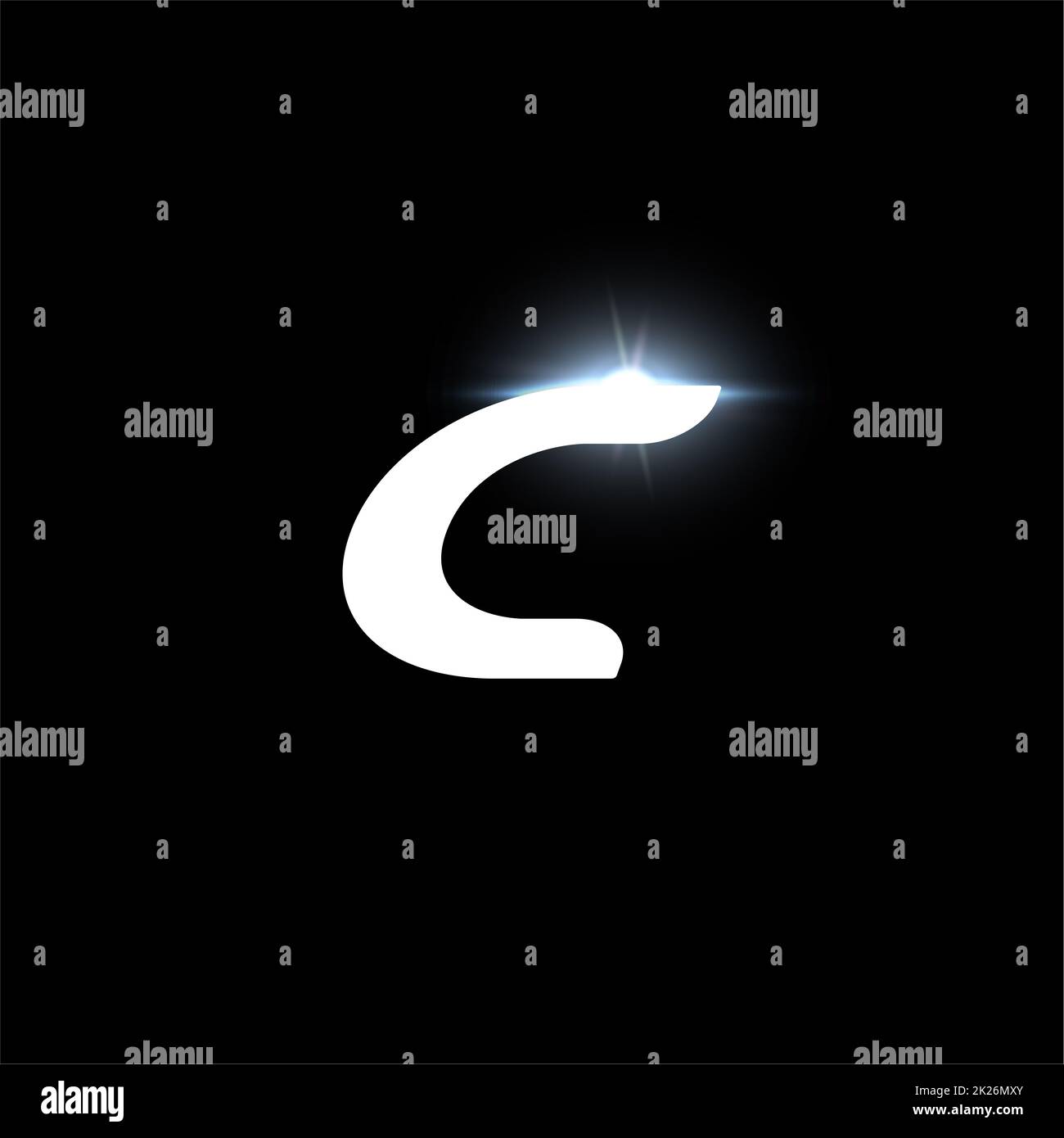C-Letter-Logo, kräftiger kursiver Buchstabe für Automobil, Speedrace, Sport-Label-Design und dynamisches Monogramm. Vektor futuristisches und Raum Logo Design Stockfoto