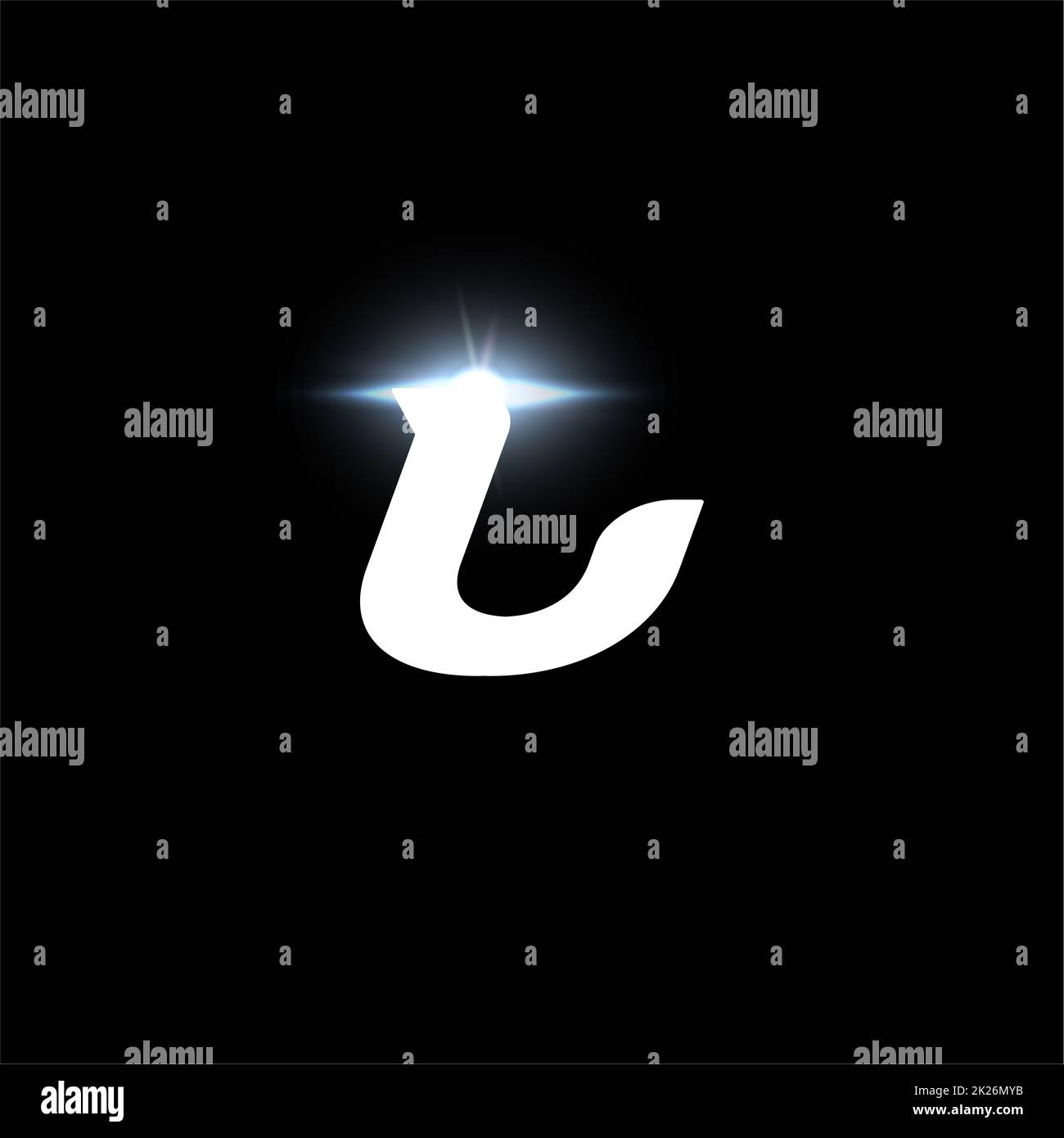 U-Letter-Logo, kräftiger kursiver Buchstabe für Automobile, Speedrace, Sport-Label-Design und dynamisches Monogramm. Vektor futuristisches und Raum Logo Design Stockfoto