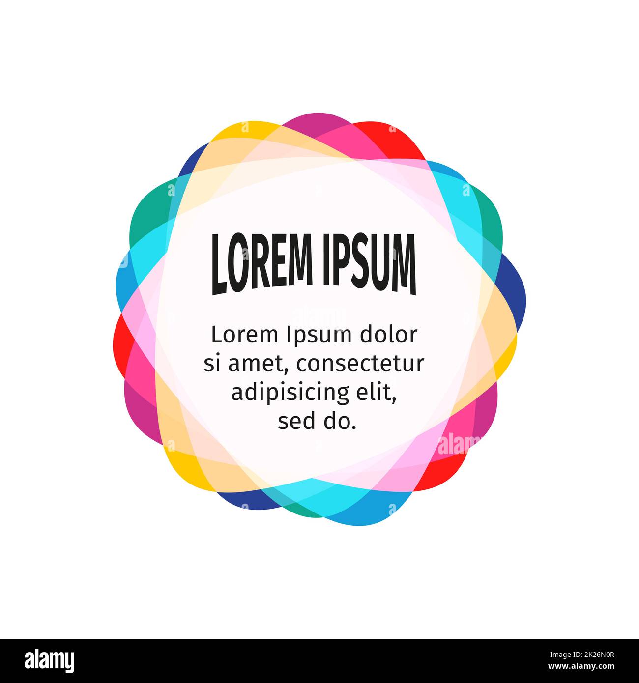 Helle Design-Elemente für die abstrakten bunten Hintergrund. Farbe dreieckigen Aufkleber mit dem Text. Web-Vorlagen. Zeitgenössische Grafik-Design-Element. Hellen Kinder Substrat unter dem Text. Stockfoto