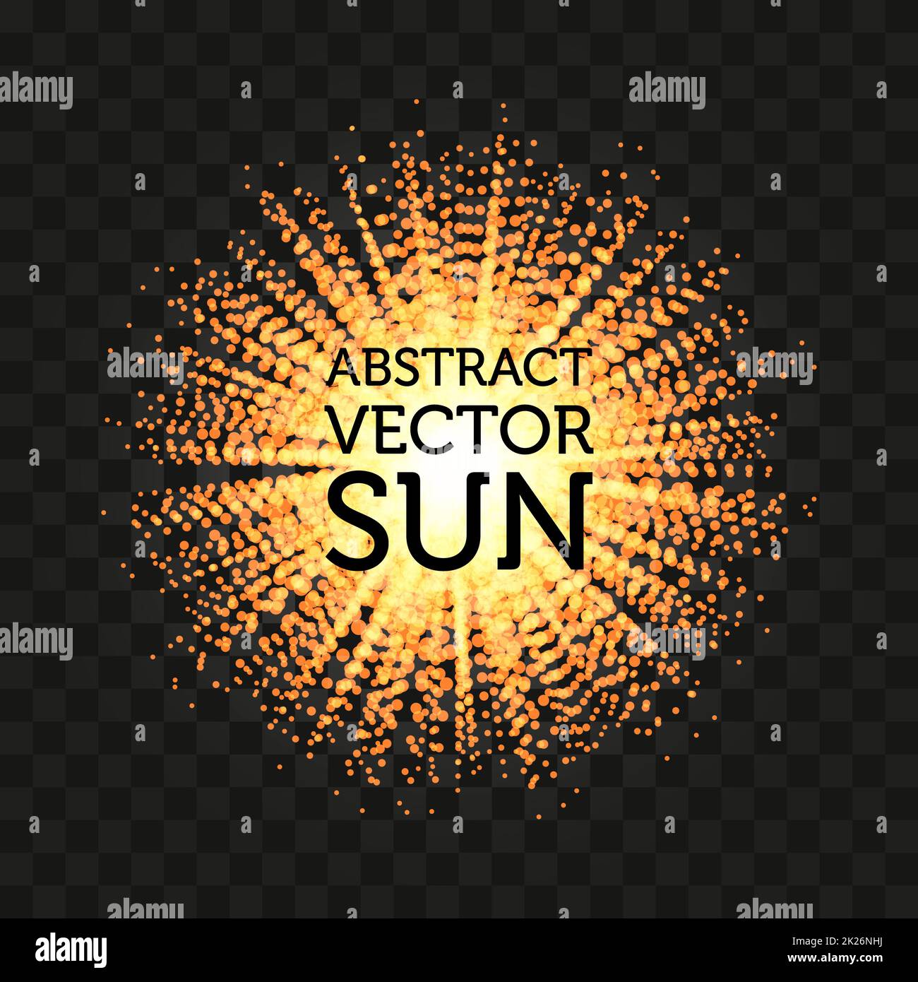 Isolierte abstrakte Rundform strahlende Sonne Vektor Hintergrund. Sonnenstrahlen Kulisse. Stockfoto