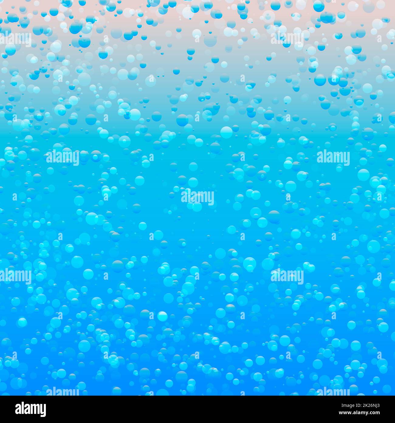 Blaue Farbe abstrakte Wasser sprudelt Hintergrund. Mineralwasser-Kulisse. Regentropfen Textur. Stockfoto