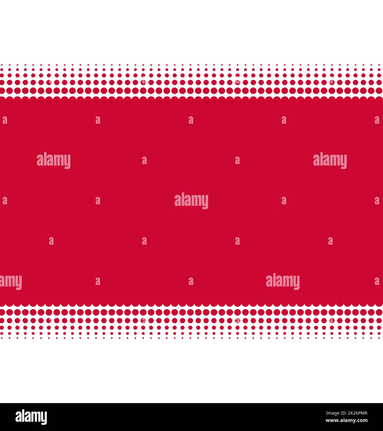 Rote Punkte mit verlaufender Textur auf weißem Hintergrund Stockfoto