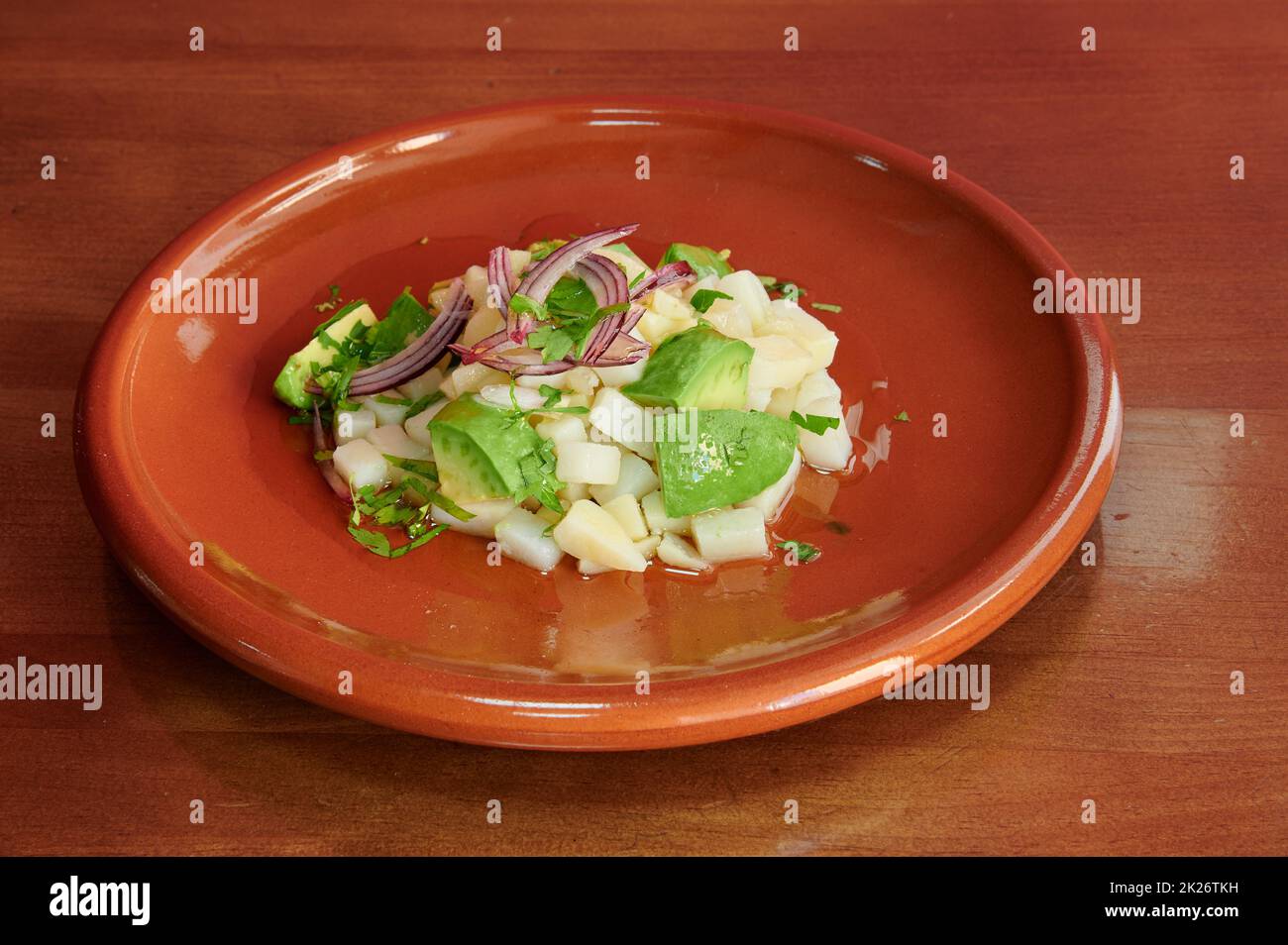 Ein mediterranes Essen gesund komponiert Design Stockfoto