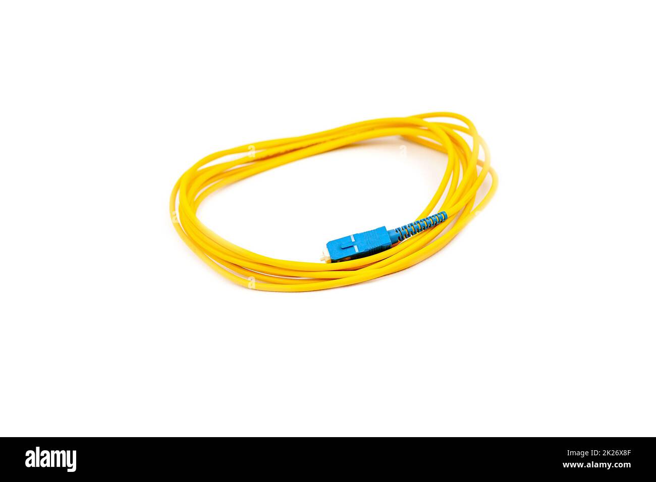 LWL-Kabel isoliert auf weißem Hintergrund Stockfoto