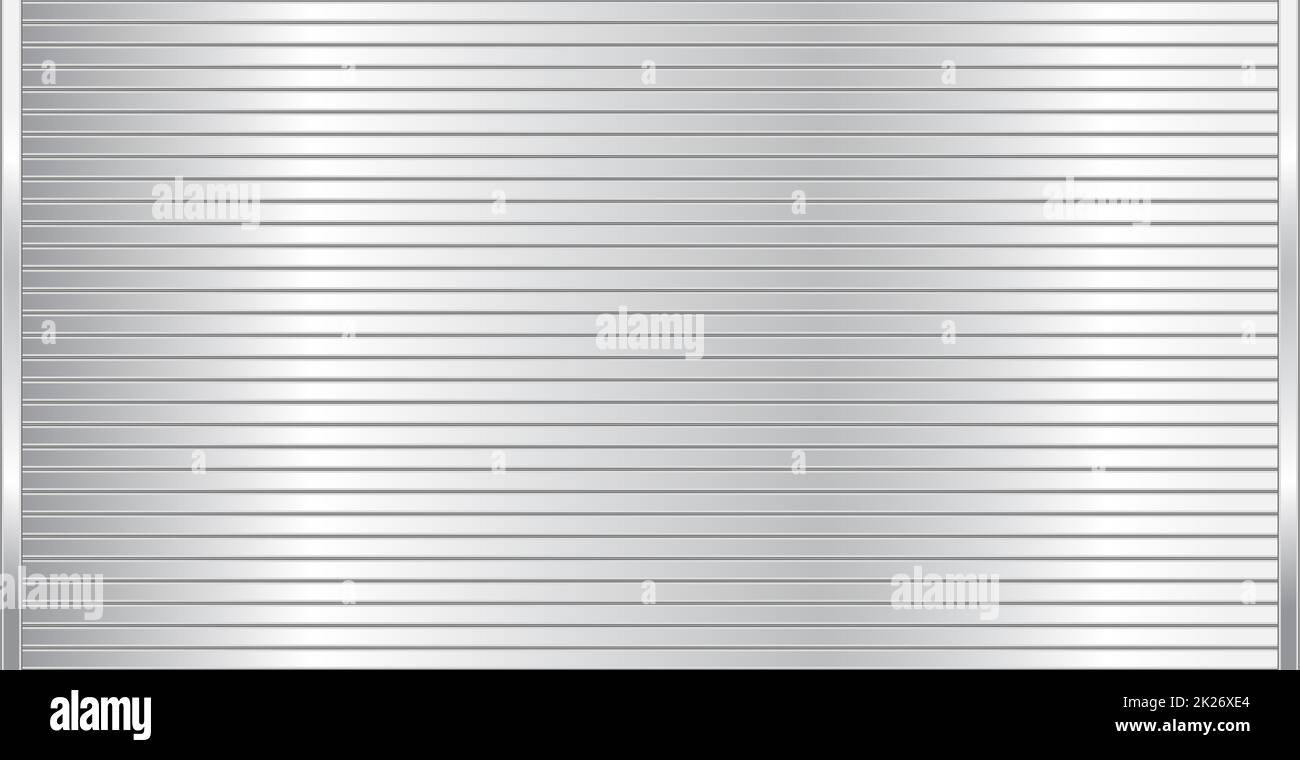 Panorama-Garagentore aus Stahl mit Hintergrund, horizontale Linien - Vektor Stockfoto