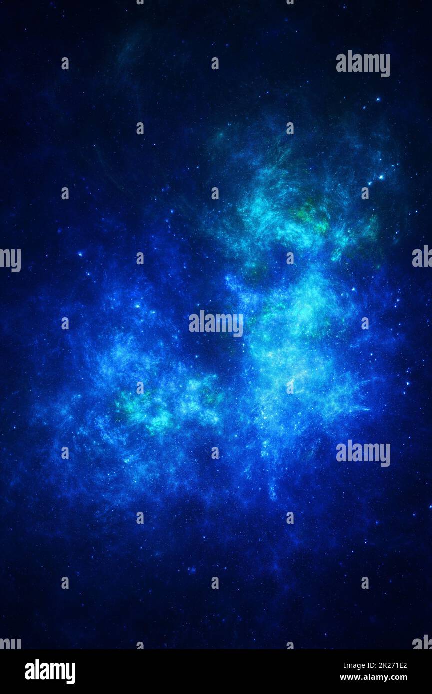 Nebel und Galaxien im Weltraum. Abstrakter Kosmos Hintergrund Stockfoto