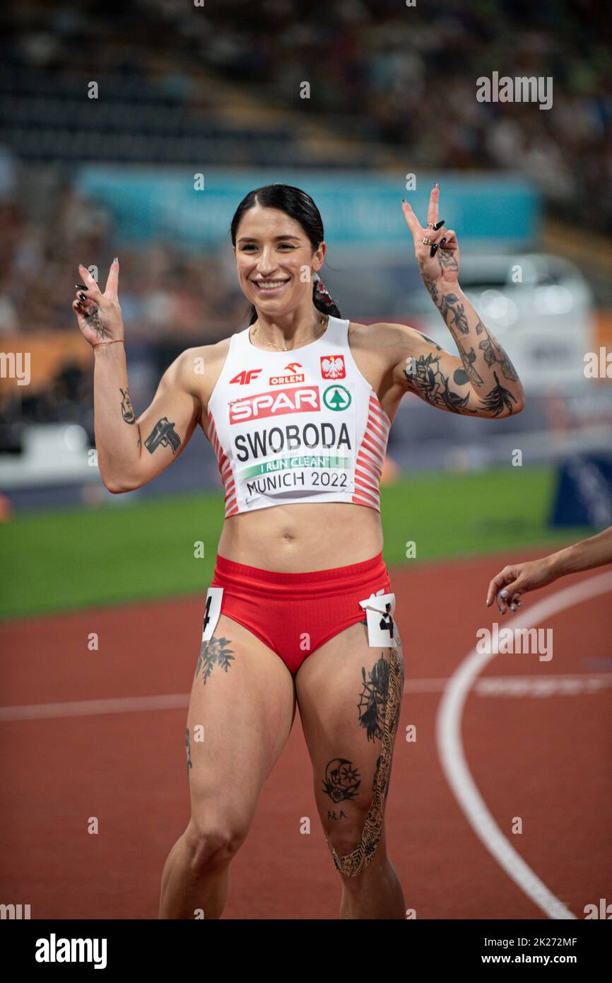 Ewa Swoboda nimmt an den 100 Metern der Leichtathletik-Europameisterschaften in München 2022